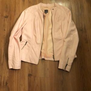 Reitmans. Soft pink motocross jacket. Size L.